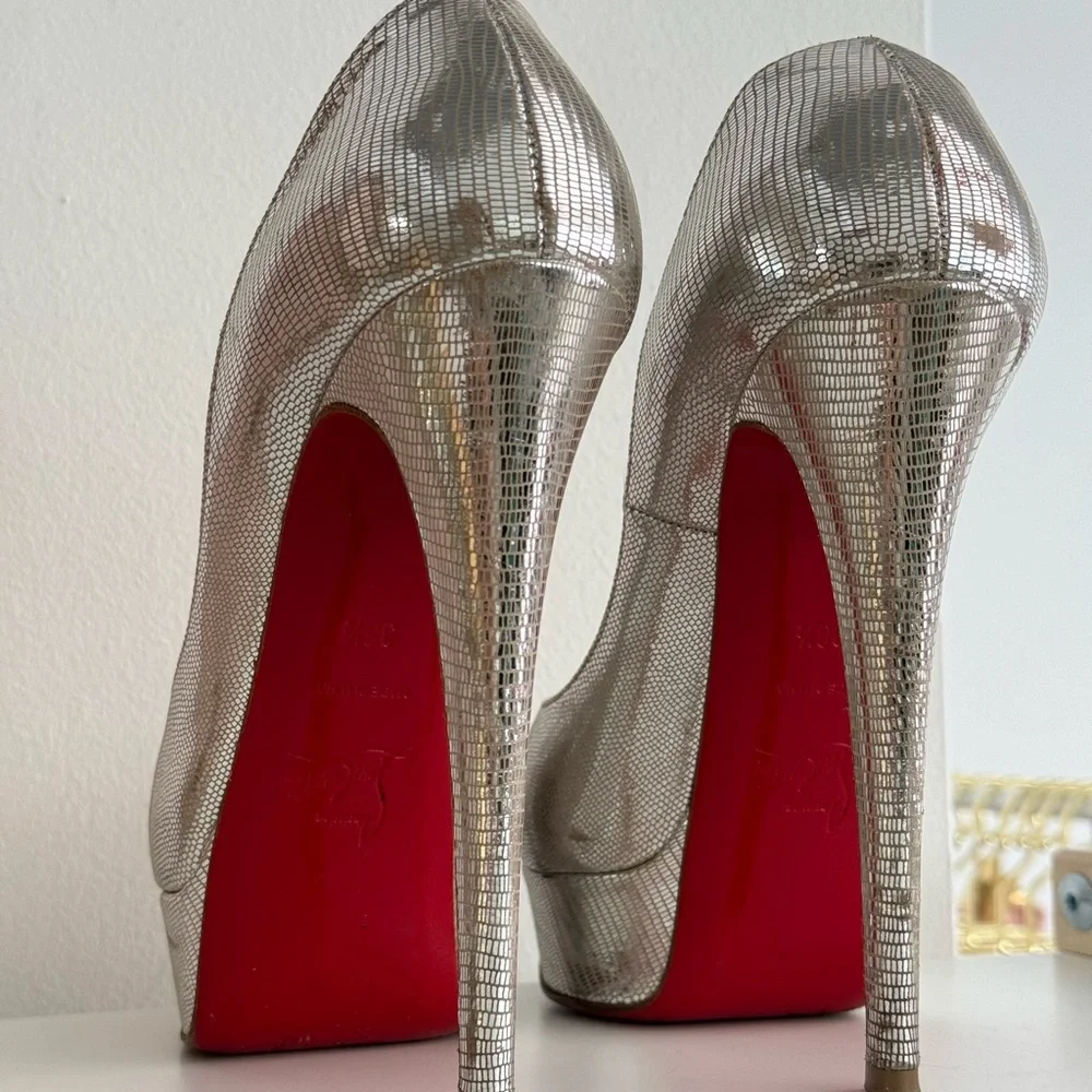 Christian Louboutin Silver Python Heels - Picture 5 of 6